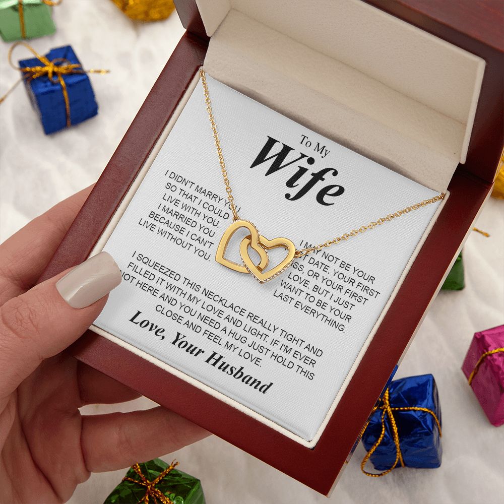 To My Beautiful Soulmate Necklace Gifts for Wife from Husband, Soulmate Valentine Gifts, Gift for Soulmate Necklace Message Card and Necklace Gift Box Gift Box Styles on Birthday, Wedding, Anniversary, Valentine Interlocking Heart