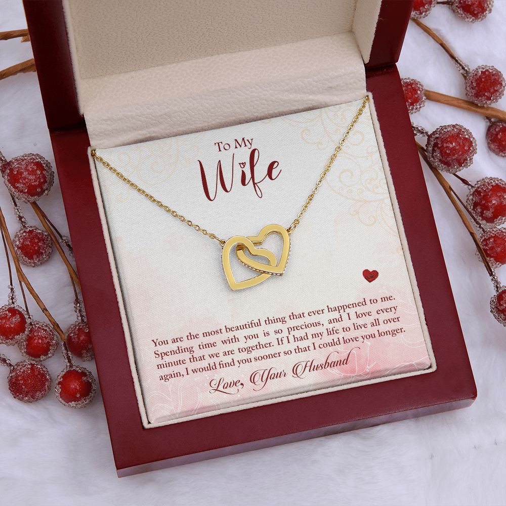 Couples Gifts,My Wife Girlfriend Necklace Gifts From Husband, Wedding Anniversary Jewelry For Wife From Husband, Wife Birthday From Husband, To My Beautiful Wife Girlfriend Message Card and Gift Box styles On Birthday, Christmas, Anniversary  Interlocking