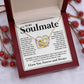 Couples Gifts Necklace To My Soulmate Necklace Valentine Christmas Jewelry Romantic Gifts For My Wife Pendant Jewelry with Message Card and Box Necklaces for Women Valentines Day Happy Anniversary Wedding Present Interlocking Heart
