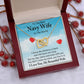 Couples Gifts, To My Navy Wife Necklace Gifts From Husband, Wedding Anniversary Jewelry For Wife From Husband, Wife Birthday From Husband, To My Soulmate Message Card and Gift Box styles On Birthday, Christmas, Anniversary  Interlocking Heart
