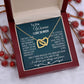 To The Woman Necklace Future Wife Gifts, Promise Necklace For Her, Fiance Gifts For Her, Valentine Birthday Gifts For Future Wife With Message Card Box LED, Soulmate Necklace For Women, To My Wife Necklace Interlocking Heart