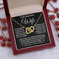 To My Beautiful Wife Necklace Gift for Her, Soulmate for Wife Birthday Gifts from Husband, Valentine Jewelry for Women, Soulmate Gifts, Message Card and Necklace Gifts Box Gift Box Styles on Birthday, Wedding, Anniversary, Valentine Interlocking Heart