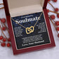 Soulmate Necklace Gift From Husband To My Badass Wife Valentines Day Anniversary Jewelry with Message Card and Gift Box. Gift for Wife. Necklace Gift Set for Wife Message Card and Necklace Gifts Box Gift Box Styles Interlocking Heart