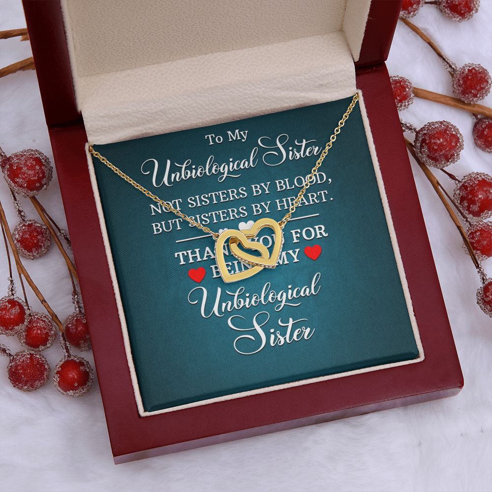 Wife Necklace Gifts From Husband, Wedding Anniversary Jewelry For Wife From Husband, Wife Birthday Gifts From Husband, To My Unbiological Sister Message Card and Gift Box styles On Birthday, Christmas, Anniversary Interlocking Heart