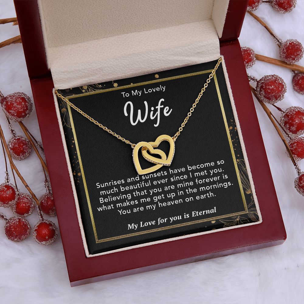 To My Lovely Wife Necklace Gift From Husband To My Badass Wife Pendant Jewelry with Message Card and Gift Box. Gift for Wife. Necklace Gift Set for Wife Necklace Gifts Box Gift Box Styles Interlocking Heart