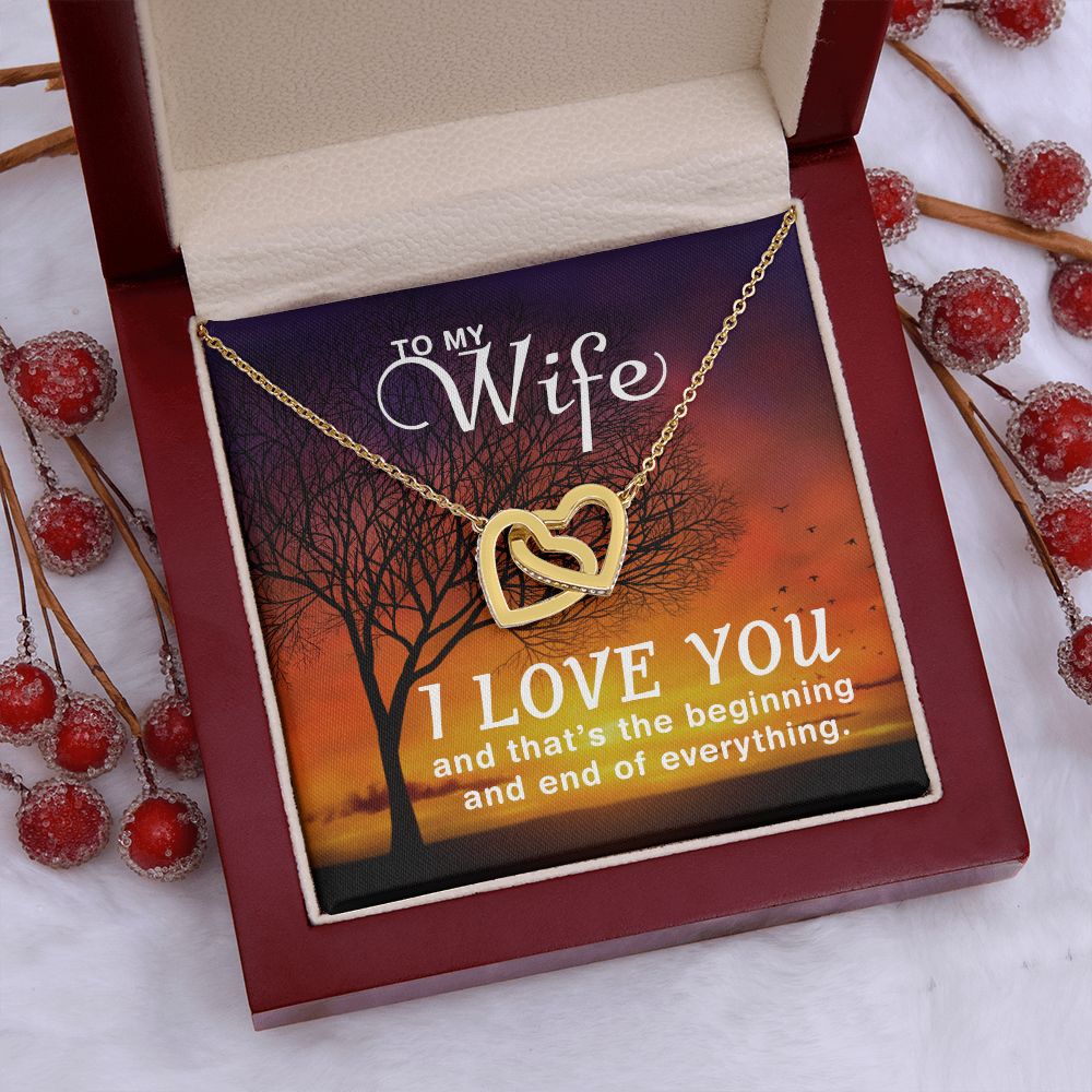 Birthday For Wife, Love Necklace Gifts For Wife From Husband, To My Soulmate Necklace For Women, To My Wife Necklace Wedding Anniversary, Love Knot Meaningful Necklace Message Card and Gift Box Styles on Birthday, Christmas, Anniversary Interlocking Heart