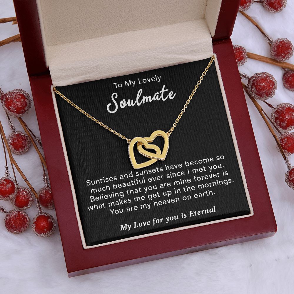 To My Lovely Wife Necklace Gift From Husband To My Badass Wife Pendant Valentine Jewelry with Message Card and Gift Box. Gift for Wife. Necklace Gift Set for Wife Necklace Gifts Box Gift Box Styles Interlocking Heart