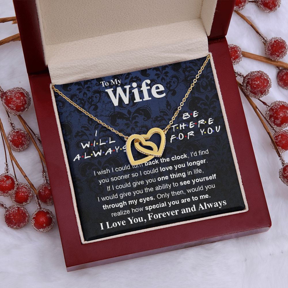 To My Wife Necklace To My Future Wife Necklace Gifts, Promise Necklace For Her, Fiance Gifts For Her, Valentine Necklace Gifts For Soulmate From Husband With Message Card Box LED, Soulmate Necklace For Women, To My Wife Necklace Interlocking Heart
