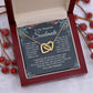 Soulmate Necklace Gift From Husband, Anniversary Romantic Gifts for Wife from Husband, Soulmate Anniversary Gifts Message Card and Necklace Gifts Box Gift Box Styles on Birthday, Wedding, Anniversary, Valentine Interlocking Heart