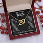 To My Beautiful Wife Necklace Gift for Her, Soulmate for Wife Birthday Gifts from Husband, Valentine for Women, Soulmate Gifts, Message Card and Necklace Gifts Box Gift Box Styles on Birthday, Wedding, Anniversary, Valentine Interlocking Heart