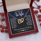 To My Beautiful Wife Necklace Gift, Soulmate for Wife Birthday Gifts from Husband, Wedding for Women, Soulmate Gifts, Message Card and Necklace Gifts Box Gift Box Styles on Birthday, Wedding, Anniversary, Valentine Interlocking Heart