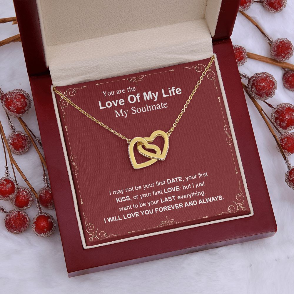 To My Soulmate Necklace, Necklaces For Wife from Husband, Soulmate Necklace to My Future Wife, Necklace For Soulmate with Message Card and Necklace Gift Box Gift Box Styles on Birthday, Christmas, Wedding, Anniversary Interlocking Heart