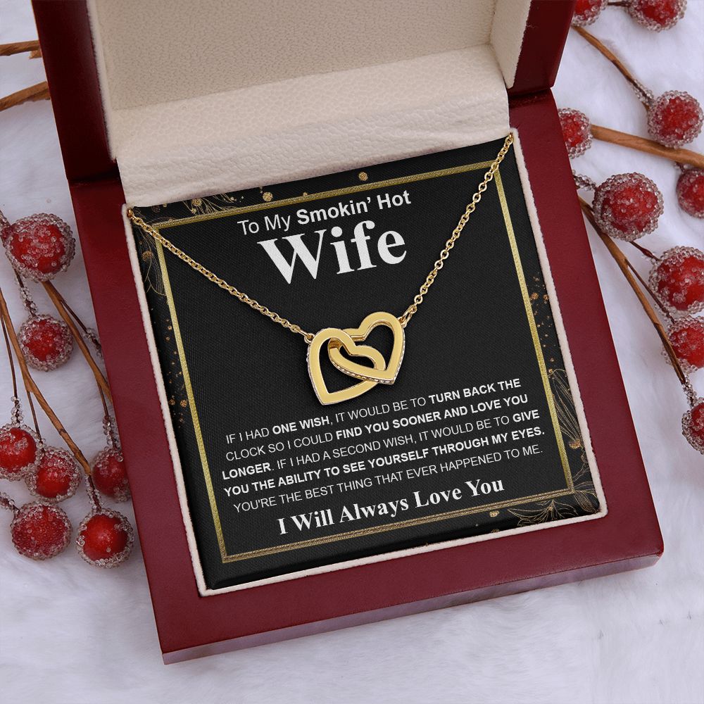 Gifts For Wife Birthday Gifts From Husband Necklace Valentines Day, Necklace for Future Soulmate, Valentine Necklace Jewelry for Wife Necklace Gifts from Husband - Soulmate Gift Necklace with Message Card and Gift Box Interlocking Heart