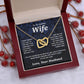 Valentine Gifts for Wife Necklace from Husband- Gifts for Wife from Husband, Wedding Gifts for Her Gifts Soulmate Message Card and Necklace Gift Box Gift Box Styles on Birthday, Wedding, Anniversary, Valentine Interlocking Heart