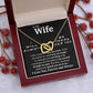 To My Wife Necklace To My Future Wife Necklace Gifts, Promise Necklace For Her, Fiance Gifts For Her, Valentine Gifts For Soulmate From Husband With Message Card Box LED, Soulmate Necklace For Women, To My Wife Necklace Interlocking Heart