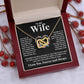 Couples Gifts Necklace To My Wife Necklace Birthday Christmas Jewelry Romantic Gifts For My Wife Pendant Jewelry with Message Card and Box Necklaces for Women Valentines Day Happy Anniversary Wedding Present Interlocking Heart
