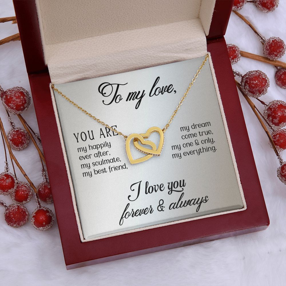 To My Love "Promise NecklaceGift for Fiance, Girlfriend, Future Wife, Wife. Fiance, Girlfriend, Future Wife, Wife Gift, Love Knot Meaningful Necklace Message Card and Gift Box Styles on Birthday, Christmas, Anniversary Interlocking Heart