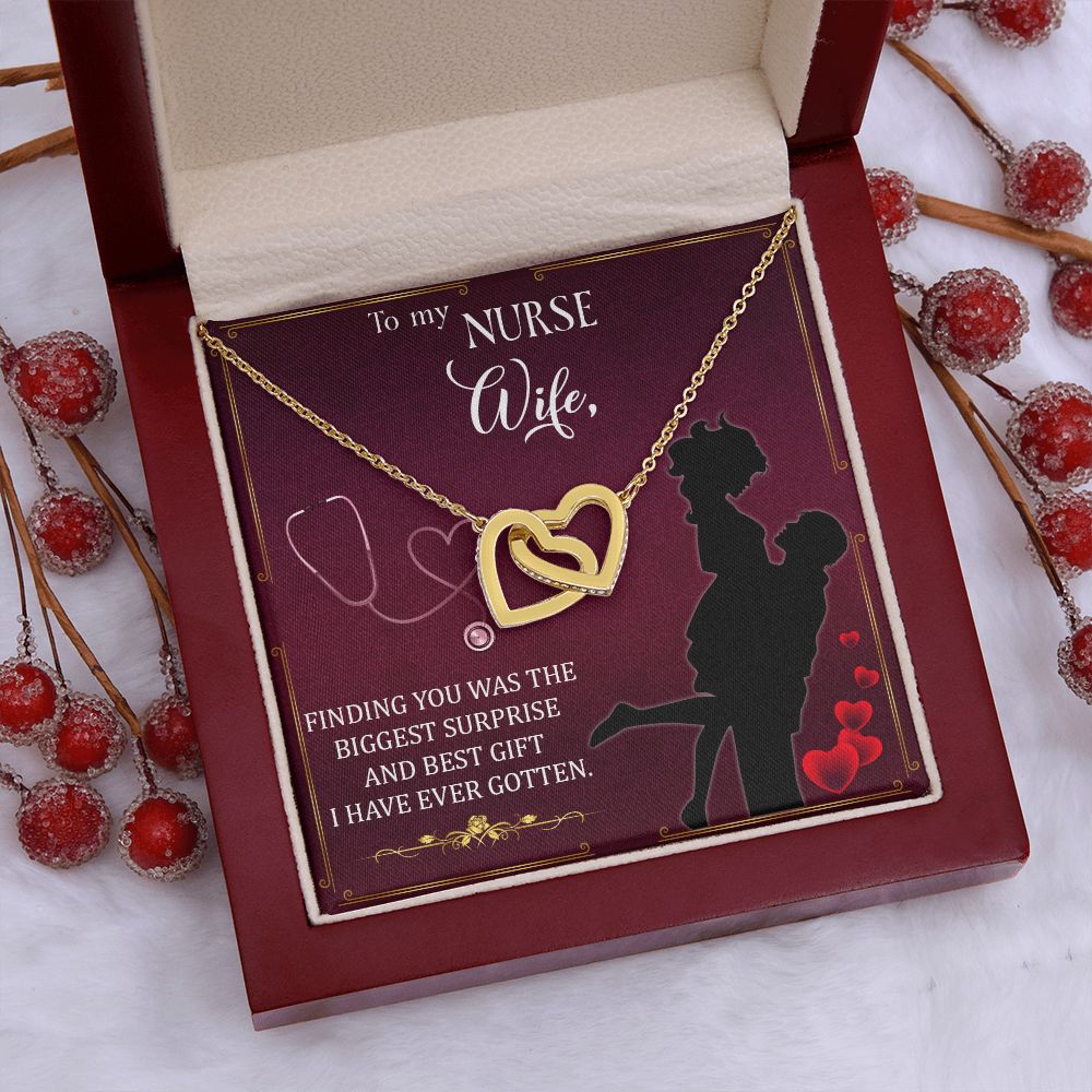 Couples Gifts,To My Nurse Wife Girlfriend Necklace Gifts From Husband, Wedding Anniversary Jewelry For Wife From Husband, Wife Birthday From Husband, To My Beautiful Wife Girlfriend Message Card and Gift Box styles On Birthday, Christmas, Anniversary  Int