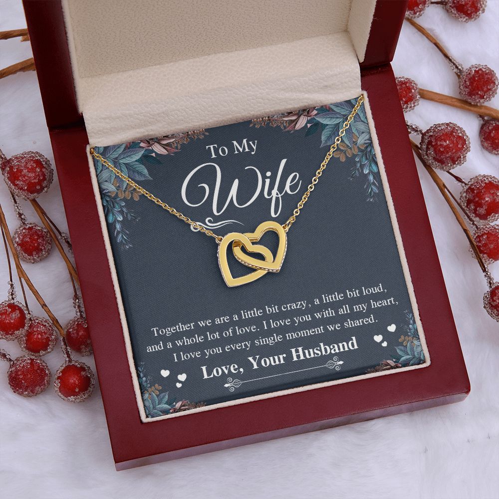 Valentine Gifts To My Soulmate Necklace Gift for Wife from Husband, Soulmate Anniversary Gifts, Gift for Soulmate Necklace Message Card and Necklace Gift Box Gift Box Styles on Birthday, Wedding, Anniversary, Valentine Interlocking Heart