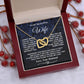 Wife Necklace Gifts from Husband, Gifts for Wife Anniversary from Husband, Necklaces for Wife from Husband to My Wife Message Card and Necklace Gift Box Gift Box Styles on Birthday, Christmas, Wedding, Anniversary, Valentine Interlocking Heart