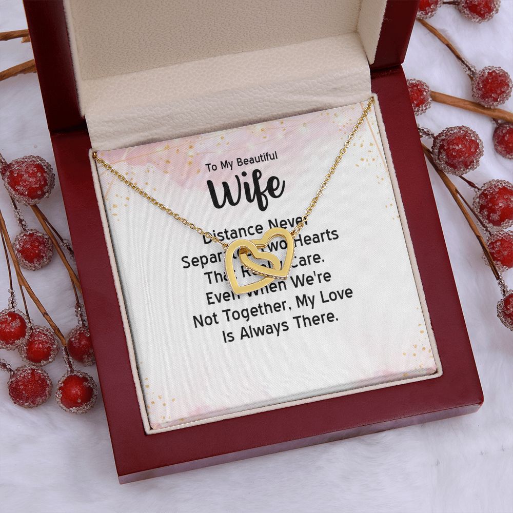 Couples Gifts, Beautiful Wife Necklace Gifts From Husband, Wedding Anniversary Jewelry For Wife From Husband, Wife Birthday From Husband, To My Unbiological Sister Message Card and Gift Box styles On Birthday, Christmas, Anniversary  Interlocking Heart