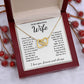 To My Beautiful Wife Necklace Gift for Her, Soulmate for Wife Birthday Gifts from Husband, Anniversary for Women, Soulmate Gifts, Message Card and Necklace Gifts Box Gift Box Styles on Birthday, Wedding, Anniversary, Valentine Interlocking Heart