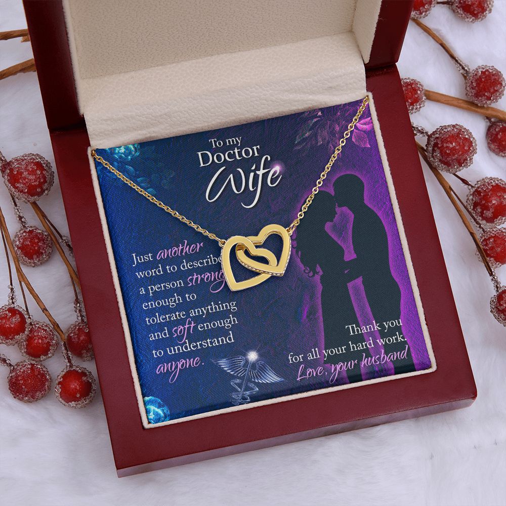 Couples Gifts,To My Doctor Wife Girlfriend Necklace Gifts From Husband, Wedding Anniversary Jewelry For Wife From Husband, Wife Birthday From Husband, To My Beautiful Wife Girlfriend Message Card and Gift Box styles On Birthday, Christmas, Anniversary Int