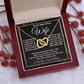To My Beautiful Wife Necklace, Soulmate Jewelry For Women, Wife Necklace From Husband, Soulmate Gifts For Her, To My Future Soulmate Necklace Message Card and Necklace Gifts Box Gift Box Styles on Birthday, Wedding, Anniversary, Valentine Interlocking Hea