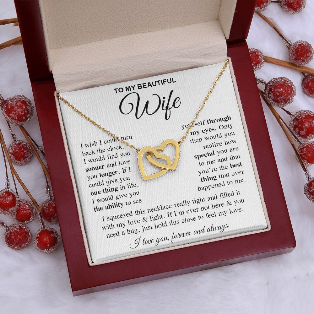 To My Soulmate Necklace Gift for Her, Soulmate Gifts From Husband, Necklaces For Wife From Husband To My Soulmate Necklace Message Card and Necklace Gift Box Gift Box Styles on Birthday, Wedding, Anniversary, Valentine Interlocking Heart