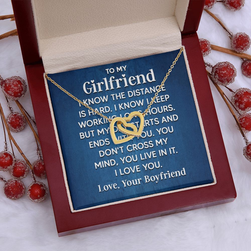 Couples Gifts Soulmate Necklace Gifts From Husband, Wedding Anniversary Jewelry For Wife From Husband, Wife Birthday Gifts From Husband, To My Unbiological Sister Message Card and Gift Box styles On Birthday, Christmas, Anniversary  Interlocking Heart