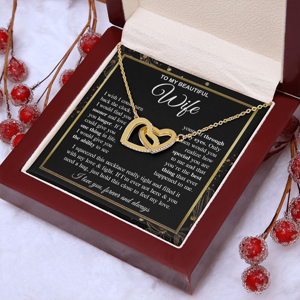 To My Soulmate Necklace Gift for Her, Wife Gifts From Husband, Anniversary Gifts For Wife From Husband To My Soulmate Necklace Message Card and Necklace Gift Box Gift Box Styles on Birthday, Wedding, Anniversary, Valentine Interlocking Heart