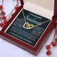 Personalized Valentine Gift For Wife, To My Soulmate Necklace For Women, Soulmate Necklace, To My Wife Necklace From Husband, Necklace Custom Name Message Card and Gift Box Styles on Birthday, Christmas, Wedding, Anniversary Interlocking Heart