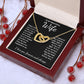 To My Beautiful Wife Necklace Gift for Her, Soulmate for Wife Birthday Gifts from Husband, Valentine for Women, Soulmate Gifts, Message Card and Necklace Gifts Box Gift Box Styles on Birthday, Wedding, Anniversary, Valentine Interlocking Heart