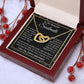 Soulmate Necklace Gift for Her, Soulmate Jewelry, Necklace for Future Wife, Valentine Jewelry for Wife Necklace Gifts from Husband - Soulmate Gift Necklace with Message Card and Gift Box Interlocking Heart