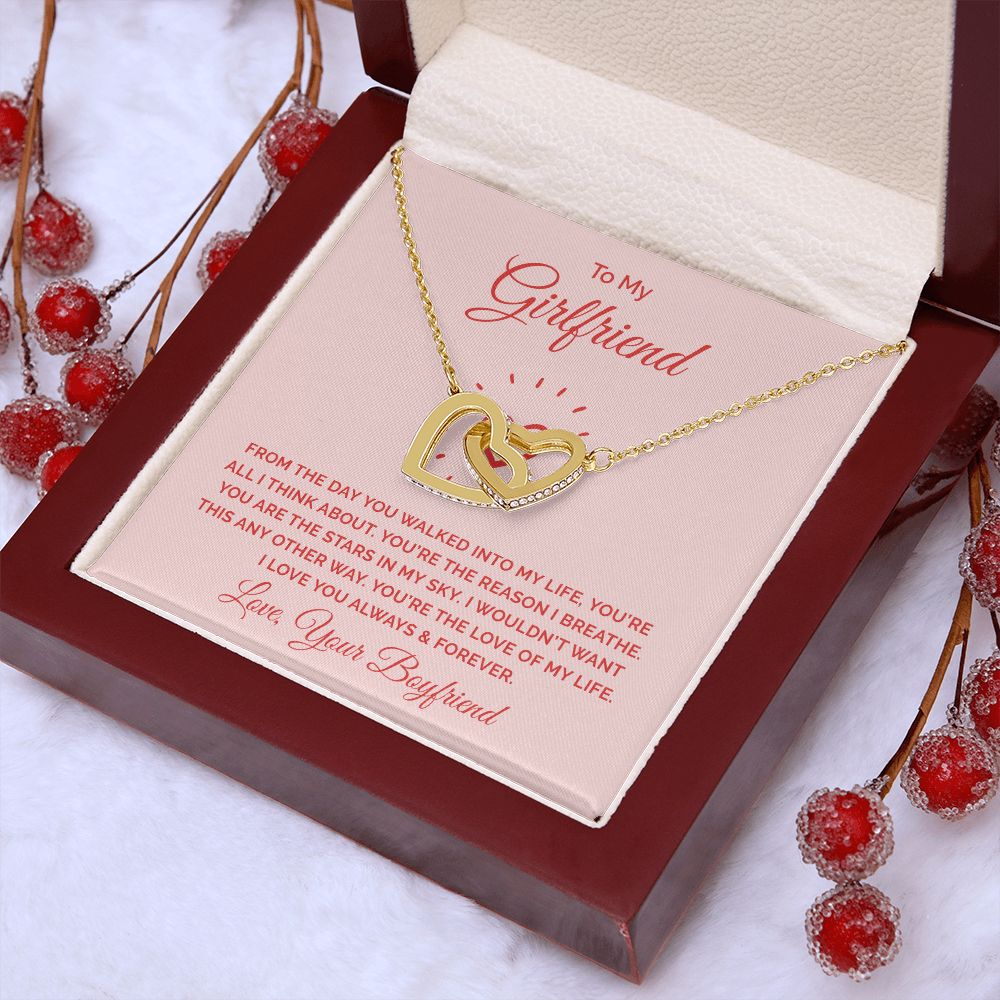 Love Knot Necklace, To My Girlfriend Gifts From Boyfriend, Girlfriend Jewelry, Girlfriend Anniversary For Girlfriend Gift, Necklace Message Card and Gift Box Styles on Birthday, Christmas, Anniversary  Interlocking Heart