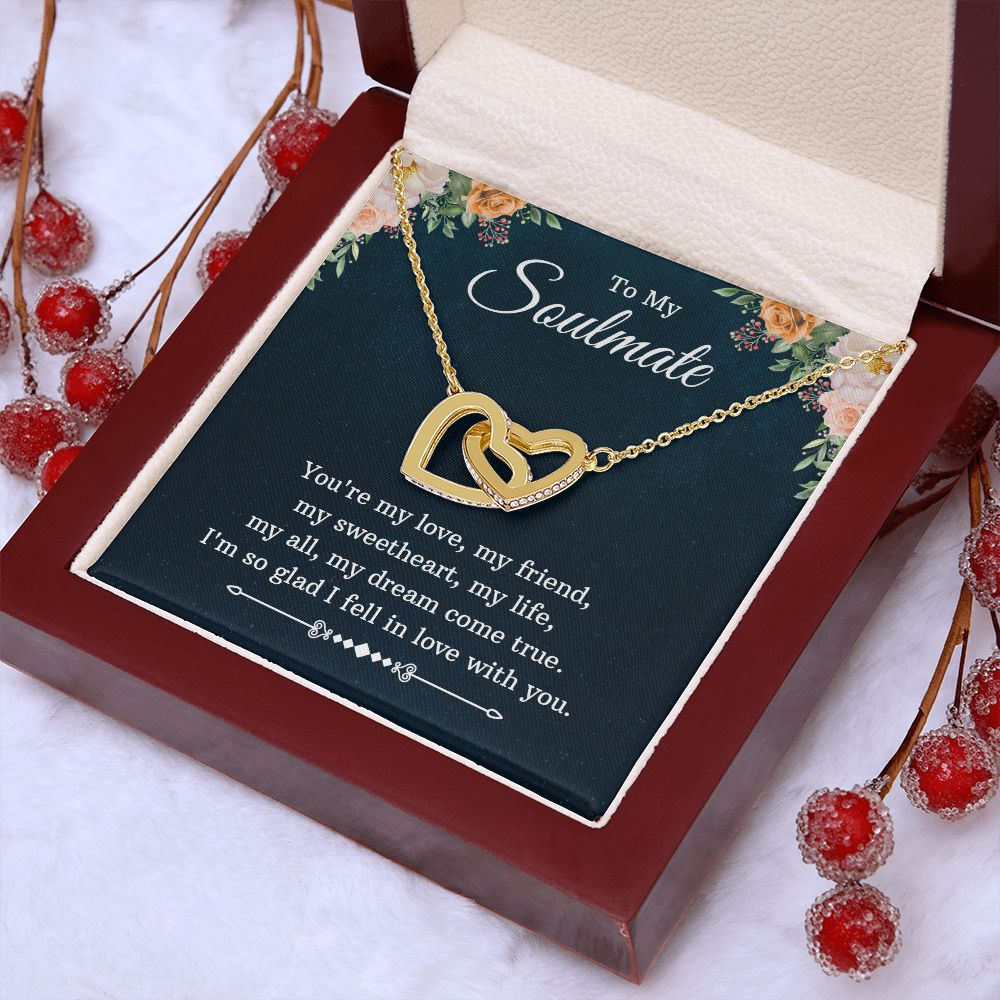 To My Beautiful Soulmate Necklace for her Jewelry For Her Couples Gifts Necklaces For Soul Mate Christmas Jewelry Romantic, Love Knot Meaningful Necklace Message Card and Gift Box Styles on Birthday, Christmas, Anniversary  Interlocking Heart