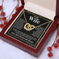 Couples Gifts Necklace To My Wife Necklace Anniversary Wedding Jewelry Romantic Gifts For My Wife Pendant Jewelry with Message Card and Box Necklaces for Women Valentines Day Happy Anniversary Wedding Present Interlocking Heart