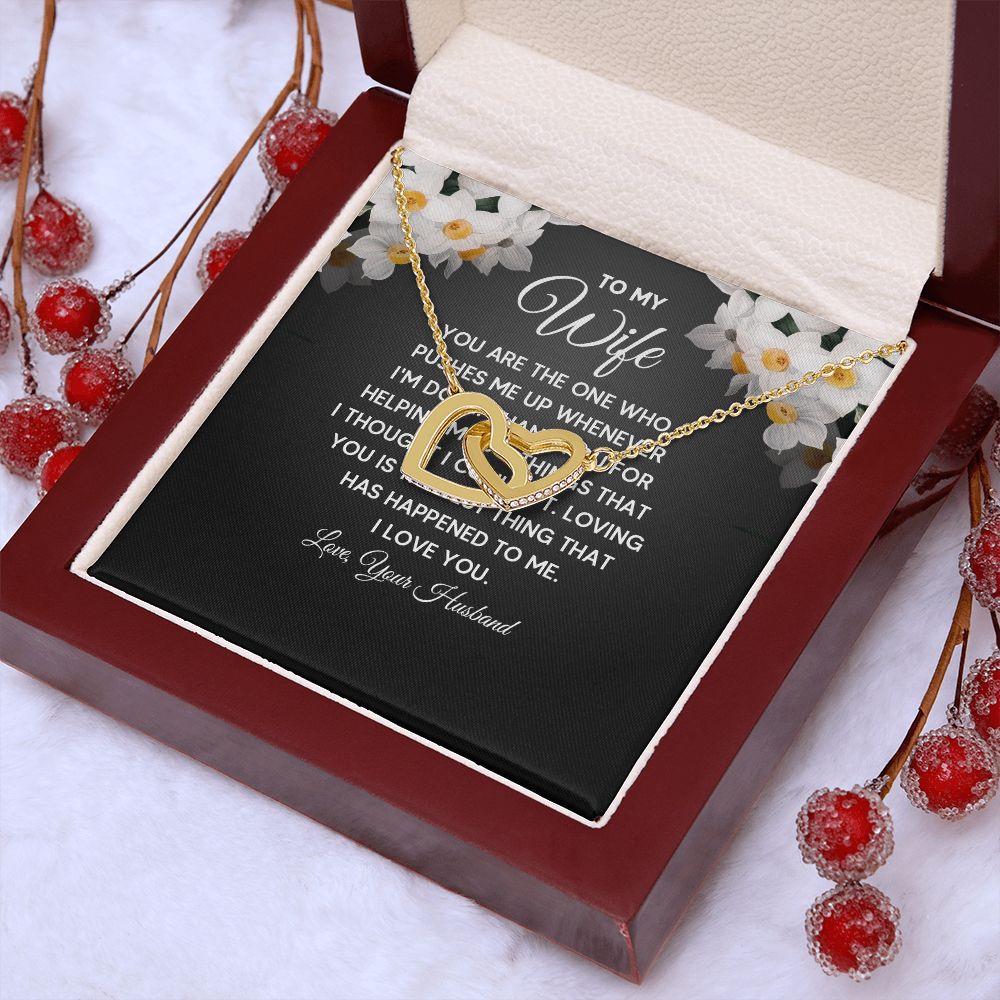 Wife Necklace Gifts From Husband, Wedding Anniversary Jewelry For Wife From Husband, Wife Birthday From Husband  Message Card and Gift Box styles On Birthday, Christmas, Anniversary Interlocking Heart