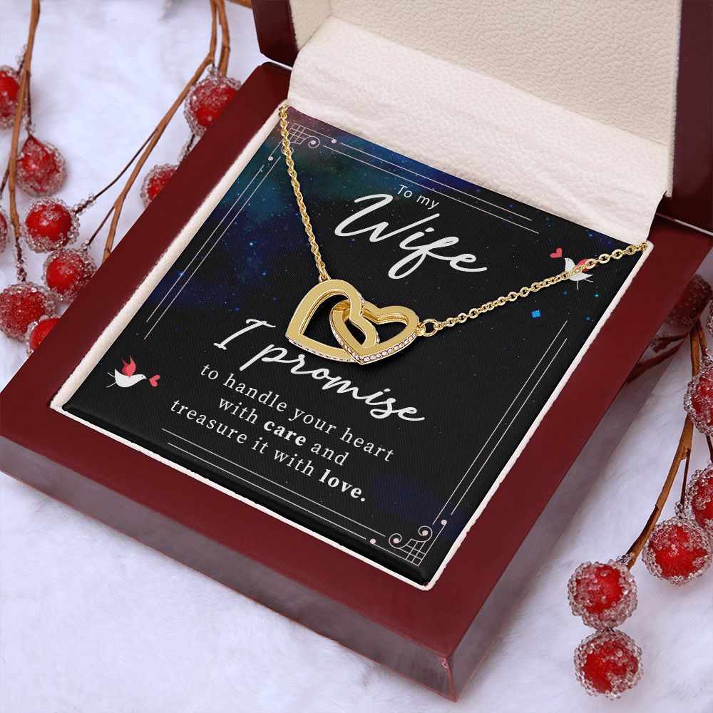 Birthday For Wife, Love Necklace Gifts For Wife From Husband, To My Soulmate Necklace For Women, To My Wife Necklace Wedding Anniversary, I Love You, Love Knot Meaningful Necklace Message Card and Gift Box Styles on Birthday, Christmas, Anniversary Interl