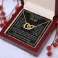 Wife Necklace Gift for Her, Soulmate Jewelry, Necklace for Future Wife, Valentine Jewelry for Wife Necklace Gifts from Husband - Soulmate Gift Necklace with Message Card and Gifts Box Interlocking Heart