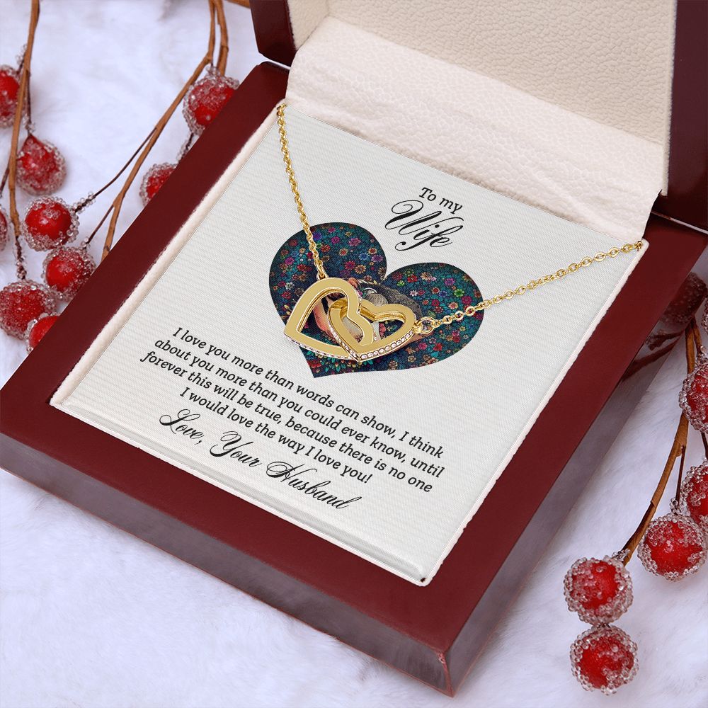 To My Wife Every Passing Second Gift Wife From Husband, Jewelry For Women, Jewelry For Wife, Love Knot Meaningful Necklace Message Card and Gift Box Styles on Birthday, Christmas, Anniversary Interlocking Heart
