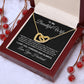 To My Beautiful Wife Necklace From Husband Pendant Jewelry with Message Card and Box Necklaces for Women Valentines Day Happy Anniversary Present for Birthday Merry Christmas for Wife Interlocking Heart