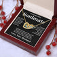 Soulmate Necklace Gift From Husband To My Badass Wife Pendant Valentines Day Anniversary Jewelry with Message Card and Gift Box. Gift for Wife. Necklace Gift Set for Wife Interlocking Heart