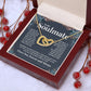 Couples Gifts Necklace To My Soulmate Necklace Anniversary Valentine Jewelry Romantic Gifts For My Wife Pendant Jewelry with Message Card and Box Necklaces for Women Valentines Day Happy Anniversary Wedding Present Interlocking Heart