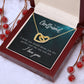 To My True Girlfriend Necklace, Brother to Sister, Birthday For Sister from Brother, I Love You, Love Knot Meaningful Necklace Message Card and Gift Box Styles on Birthday, Christmas, Anniversary Interlocking Heart