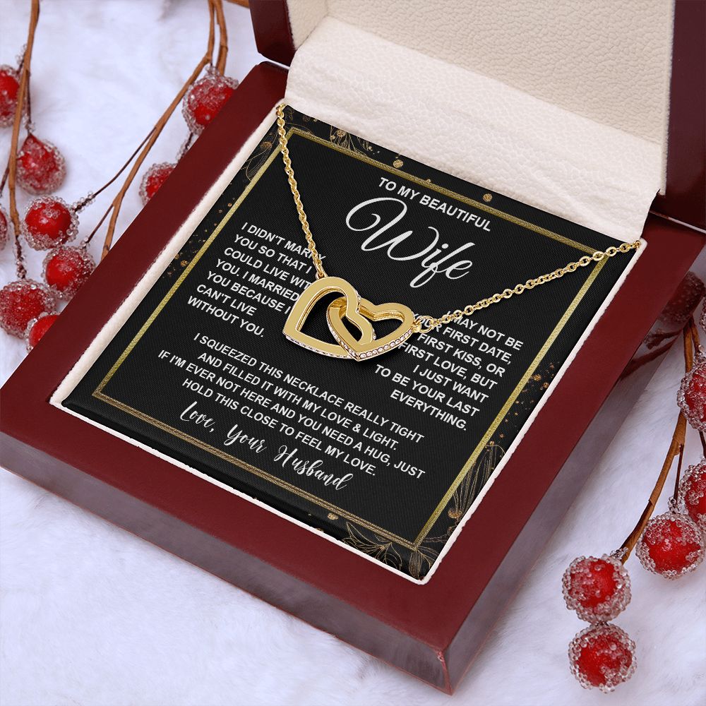 Wife Necklace Gifts From Husband, For Wife From Husband, Soulmate Anniversary Gifts From Husband, Necklaces For Wife From Husband To My Wife Necklace Message Card and Necklace Gift Box Gift Box Styles on Birthday, Wedding, Anniversary, Valentine Interlock