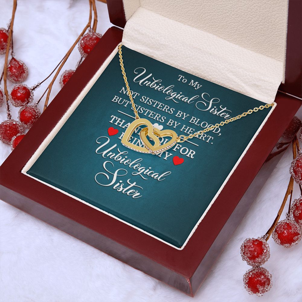 Wife Necklace Gifts From Husband, Wedding Anniversary Jewelry For Wife From Husband, Wife Birthday Gifts From Husband, To My Unbiological Sister Message Card and Gift Box styles On Birthday, Christmas, Anniversary Interlocking Heart
