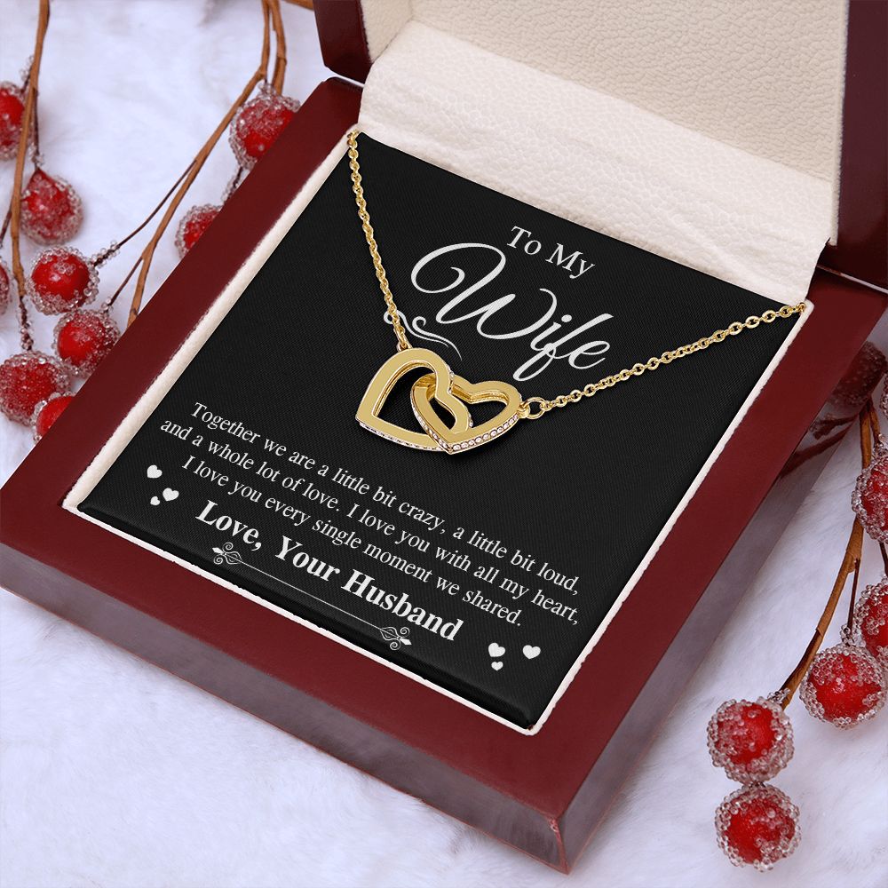 Valentine To My Soulmate Necklace Gifts for Wife from Husband, Wife Anniversary Gifts, Gift for Soulmate Necklace Message Card and Necklace Gift Box Gift Box Styles on Birthday, Wedding, Anniversary, Valentine Interlocking Heart
