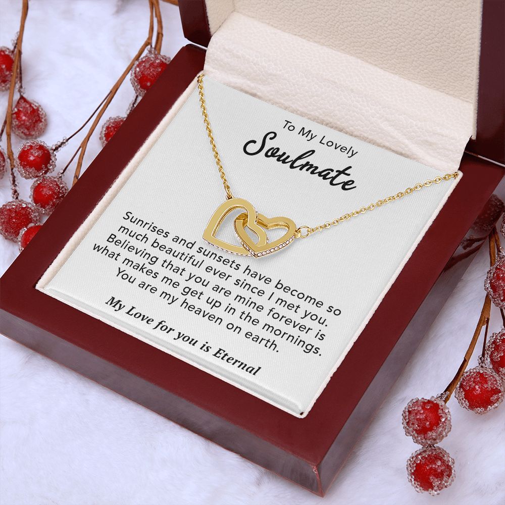 To My Lovely Wife Necklace Gift From Husband To My Badass Wife Pendant Anniversary Jewelry with Message Card and Gift Box. Gift for Wife. Necklace Gift Set for Wife Necklace Gifts Box Gift Box Styles Interlocking Heart
