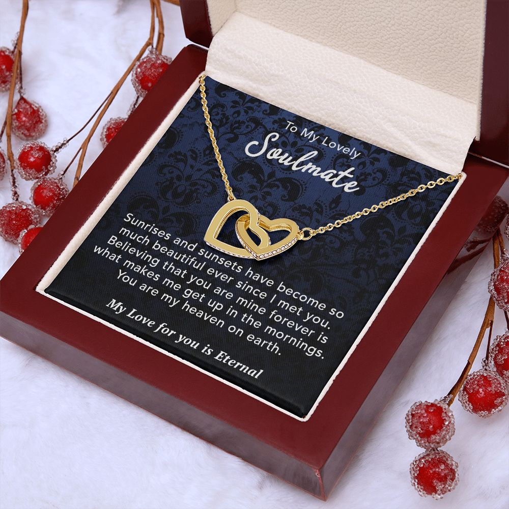 To My Lovely Wife Necklace Gift From Husband To My Badass Wife Pendant Wedding Jewelry with Message Card and Gift Box. Gift for Wife. Necklace Gift Set for Wife Necklace Gifts Box Gift Box Styles Interlocking Heart